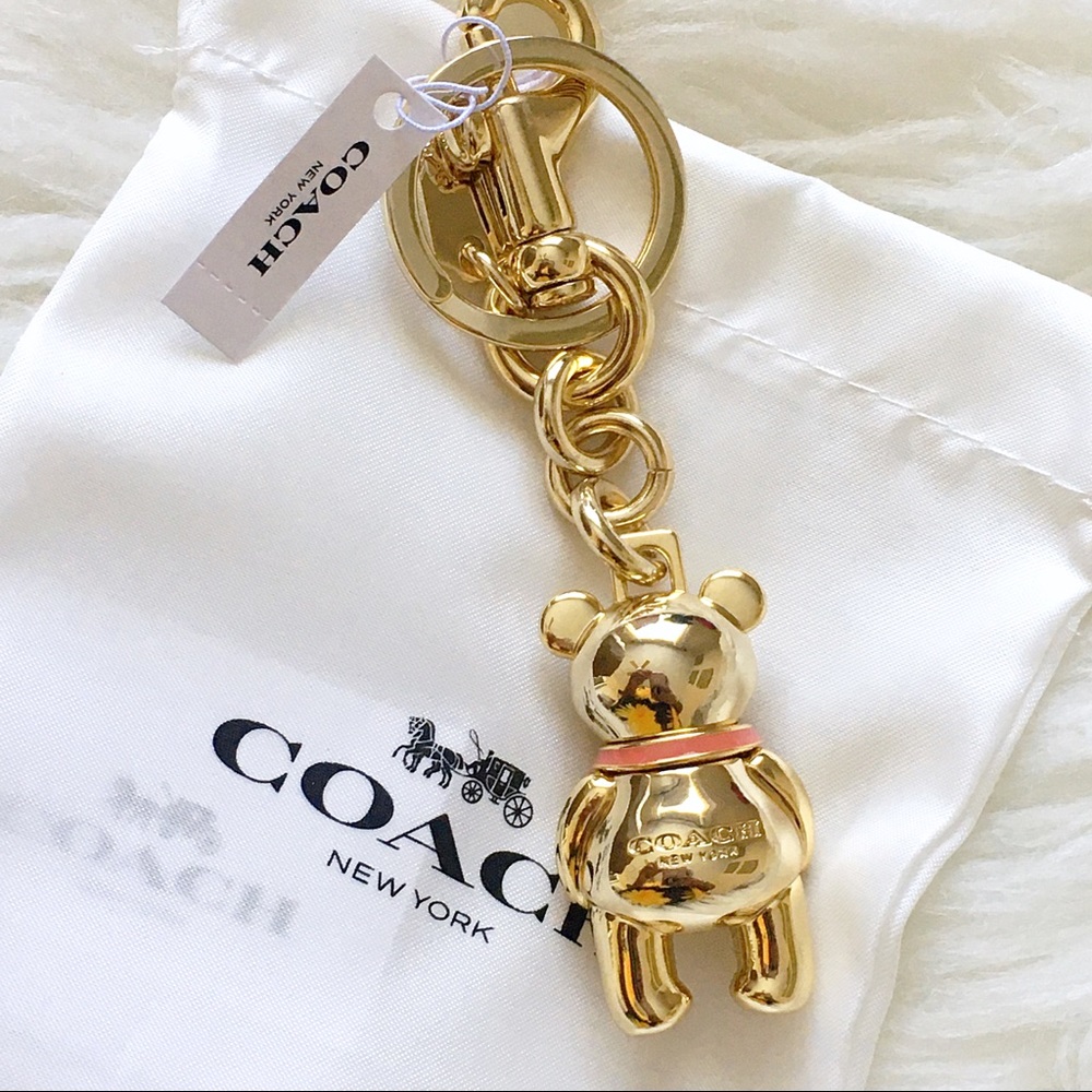 COACH Gold 3D Bear Bag Charm - Picture 5 of 8